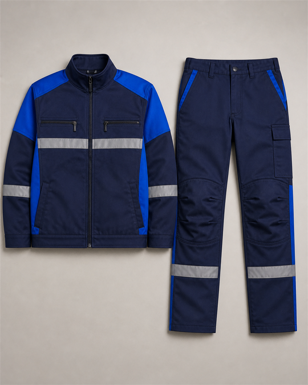 Navy Blue & Royal Blue Reflective Workwear Set